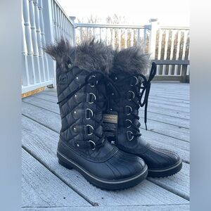 NWT Sorel Tofino II Black Faux Fur Lined Waterproof Boots Women Sz 6 Winter Snow